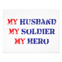My husband, my soldier, my hero custom announcement