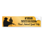 My Husband Protects Your Freedom (National Guard W Bumper Sticker