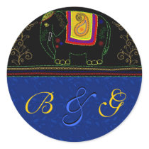 My Indian Elephant - Sapphire stickers by pooja1008 My Indian Elephant - Sapphire stickers