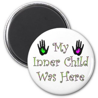 My Inner Child Was Here Round Fridge Magnets