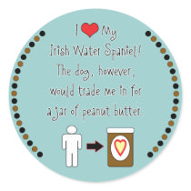 My Irish Water Spaniel Loves Peanut Butter stickers
