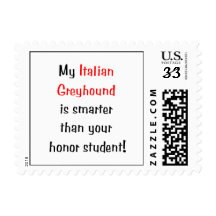 My Italian Greyhound is smarter... Postage Stamps