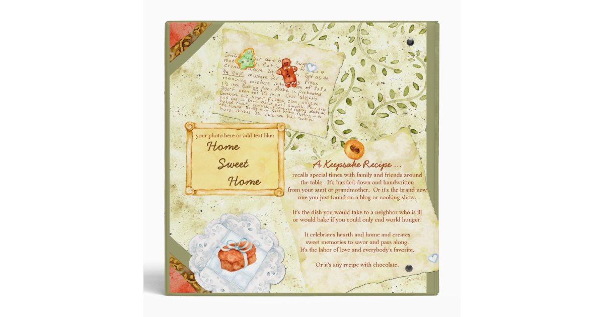 My Keepsake Recipes Binder Zazzle