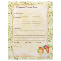My Keepsake Recipes Pages Letterhead Design