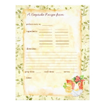 My Keepsake Recipes Pages Letterhead Design