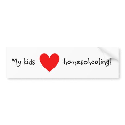 My kids love homeschooling! bumper stickers by hazengraphics