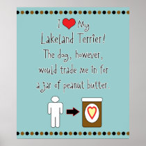 My Lakeland Terrier Loves Peanut Butter Print