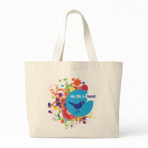 My Life is Tweet Floral Tote Bag by kjdstl My Life is Tweet Floral Tote Bag