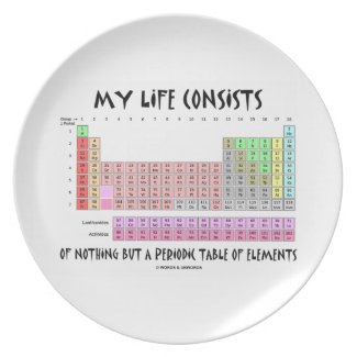 My Life Nothing But Periodic Table Of Elements Dinner Plate
