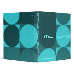 My life style in blue retro design 3 ring binder