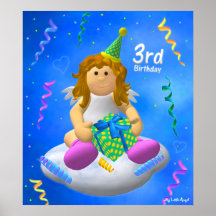 My Little Angel Third Birthday Print