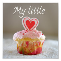 My Little Cupcake Heart Love You Square Print Photo Print
