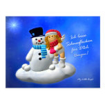 My Little fishing rod: Angel with Schneemann postcards