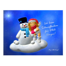 My Little fishing rod: Angel with Schneemann Postcards