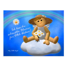 My Little fishing rod: Flowers Post Card