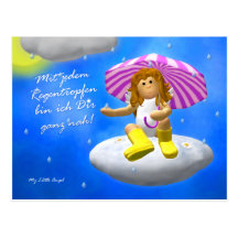 My Little fishing rod: Rain drop Postcards