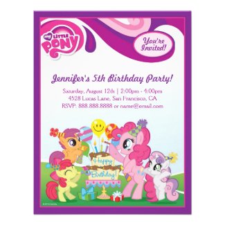 My Little Pony Birthday Party Custom Announcement