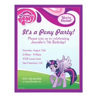 My Little Pony Twilight Sparkle Birthday Party Announcement