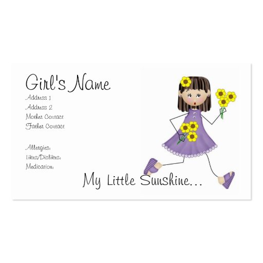 My Little Sunshine Mommy Card Business Cards