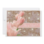 My little tulip 1b baby girl personalized announcement