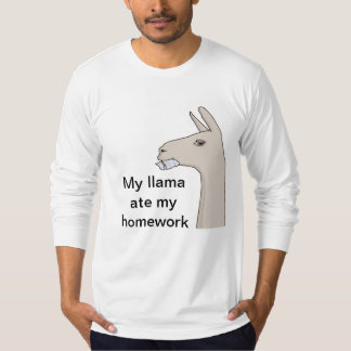 ask me about my llama shirt