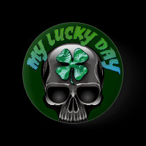 My Luck Day Skull Button buttons