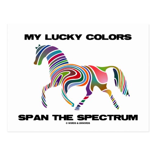 My Lucky Colors Span The Spectrum (Horse) Postcard Zazzle