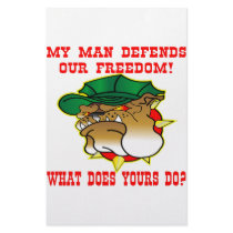 My Man Defends Our Freedom What Does Yours Do stationery