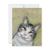 My Middle Name is Trouble - fun cat art CUSTOM invitations