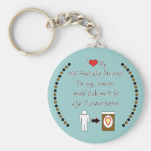 My Mini Australian Shepherd Loves Peanut Butter Keychain