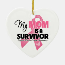 My Mom is a Survivor - Breast Cancer Christmas Ornaments