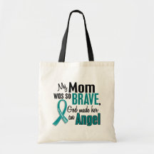 My Mom Is An Angel 1 Ovarian Cancer Tote Bag