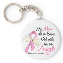My Mom Is An Angel 2 Breast Cancer Keychain
