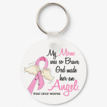 My Mom Is An Angel 2 Breast Cancer keychains
