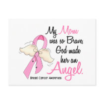 My Mom Is An Angel 2 Breast Cancer Postcard