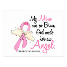 My Mom Is An Angel 2 Breast Cancer Postcard
