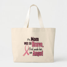My Mom Is An Angel Breast Cancer Canvas Bag