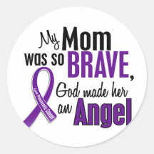 My Mom Is An Angel Pancreatic Cancer Round Sticker