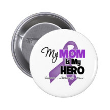 My Mom is My Hero - Purple Ribbon Buttons