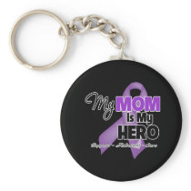 My Mom is My Hero - Purple Ribbon Keychains