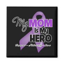 My Mom is My Hero - Purple Ribbon Refrigerator Magnet