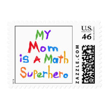 My Mom Math Superhero T-shirts and Gifts Stamps