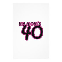 My Mom's 40 Custom Stationery