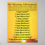 My Morning Affirmations Poster 12" x 16"