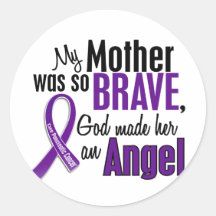 My Mother Is An Angel Pancreatic Cancer Round Stickers