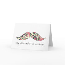 my mustache is vintage card