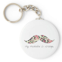 my mustache is vintage keychain