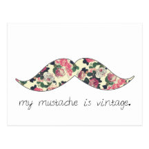 my mustache is vintage postcard