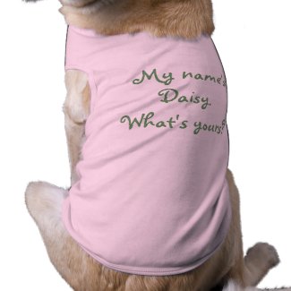My name's Daisy. What's yours? petshirt