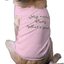 Mein Name ist Daisy. What's yours? hundekleidung